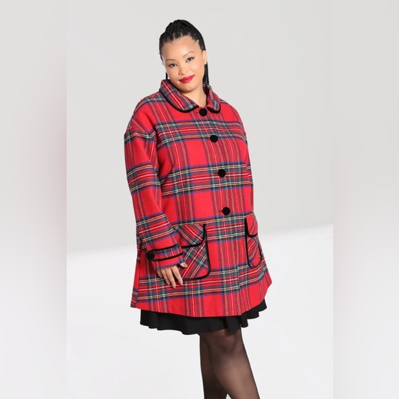 Hell Bunny Jackets & Blazers - ModCloth by Hell Bunny Sending Plaid Tidings Stanley Coat!